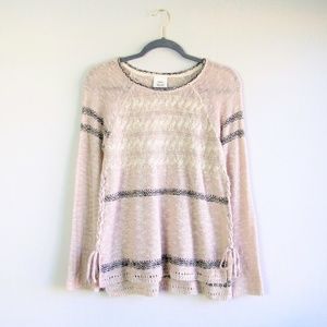 Knox Rose Sweaters - Knox Rose blush lace up pullover sweater Knox Rose Sweaters - Knox Rose blush lace up pullover sweater